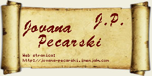 Jovana Pecarski vizit kartica